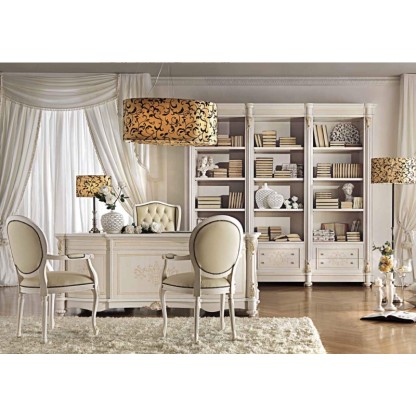 Кабинетный стол с тремя стульями цвета слоновой кости Antonelli Moravio AMC
