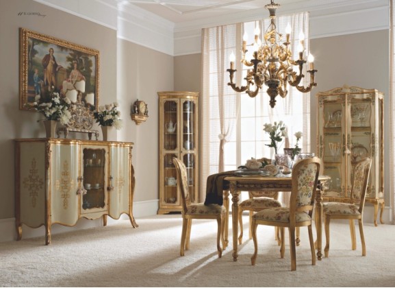 Мебель для столовой белая с золотом - IL Giorno