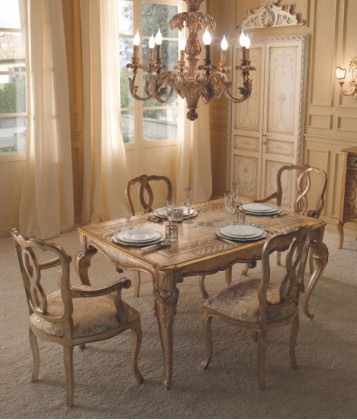 Классическая столовая с инкрустацией и патинированием Giorno