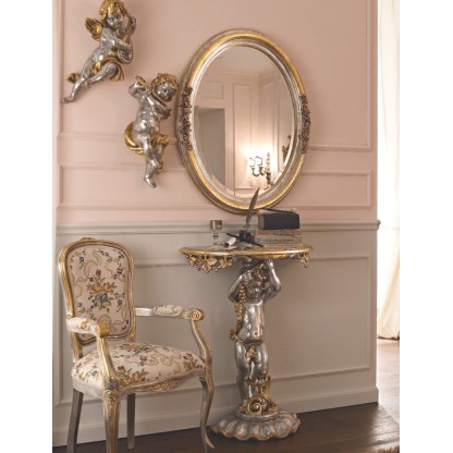 Овальное зеркало и столик с ножкой - ангелочки Andrea Fanfani