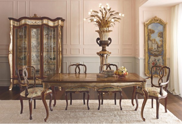 Классический лакированный гарнитур в столовую Giorno