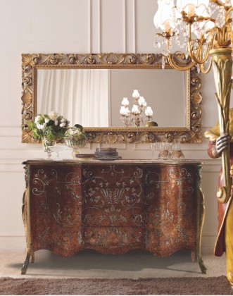 Росписной комод с выдвижными ящиками и зеркалом Giorno