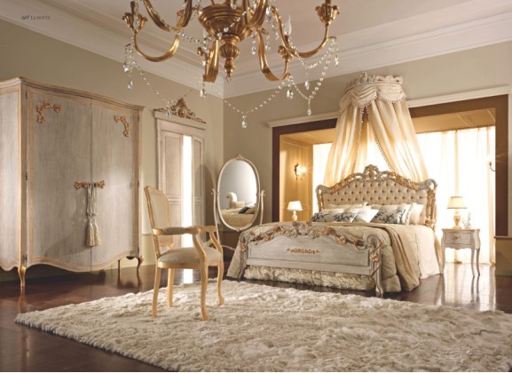 Спальня в светлом цвете со старением - La Notte