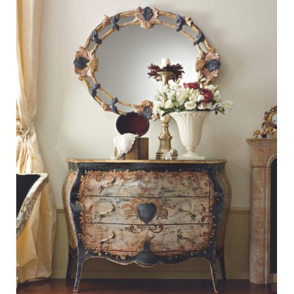 Комод черный с росписью - La Notte