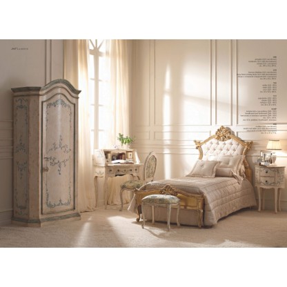 Комплект итальянской мебели для спальни с патиной и позолотой Notte
