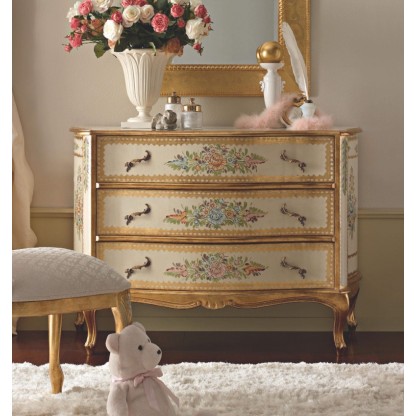 Комод с цветочной росписью на три ящика Notte