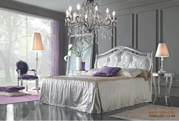 Кровать - отделка сусальное серебро Antonelli Moravio Isabella