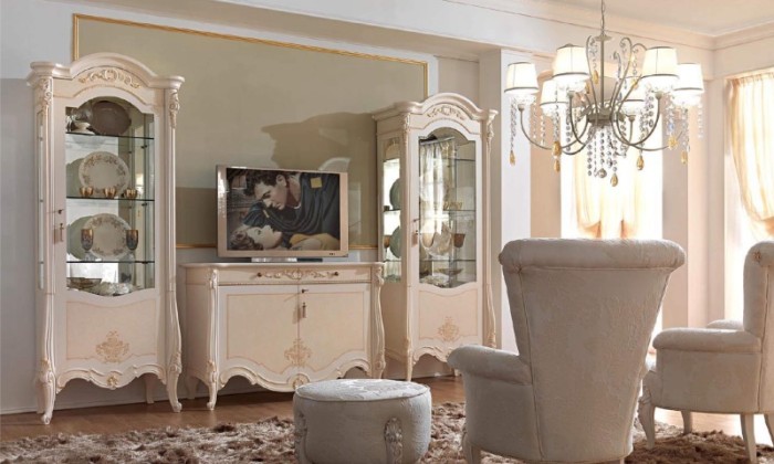 ТВ композиция в гостиную - цвет белый - Италия - Prestige