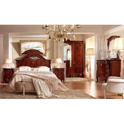 Гарнитур для спальни с инкрустацией орехового цвета Prestige
