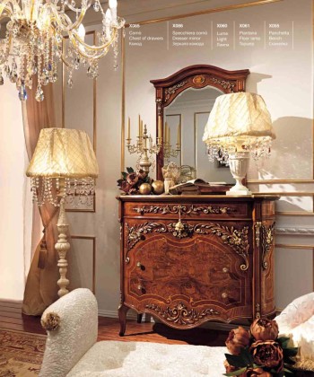 Комод с зеркалом украшены орнаментом Reggenza