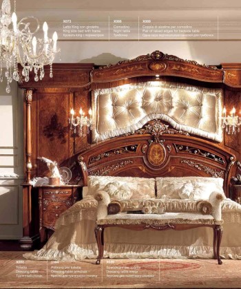 Набор мебели в спальню с ручной резьбой и инкрустацией Reggenza