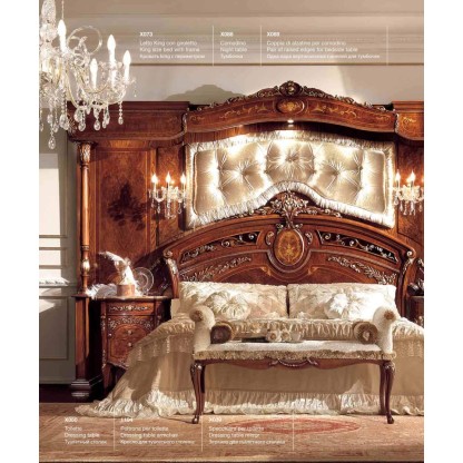 Набор мебели в спальню с ручной резьбой и инкрустацией Reggenza