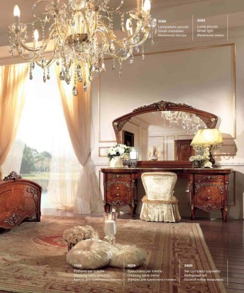 Туалетный столик с зеркалом и креслом цвета орех Reggenza