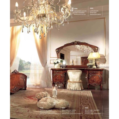 Туалетный столик с зеркалом и креслом цвета орех Reggenza