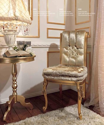 Позолоченый стол и стул с двумя подушками Reggenza