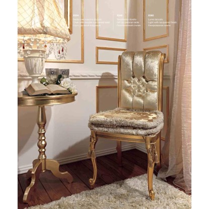 Позолоченый стол и стул с двумя подушками Reggenza