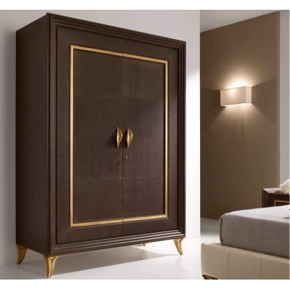 Гардеробный 2-х дверный шкаф - декорирован золотой рамкой Тоday