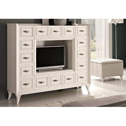 Патинированая стенкв для ТВ с выдвижными ящиками Тоday