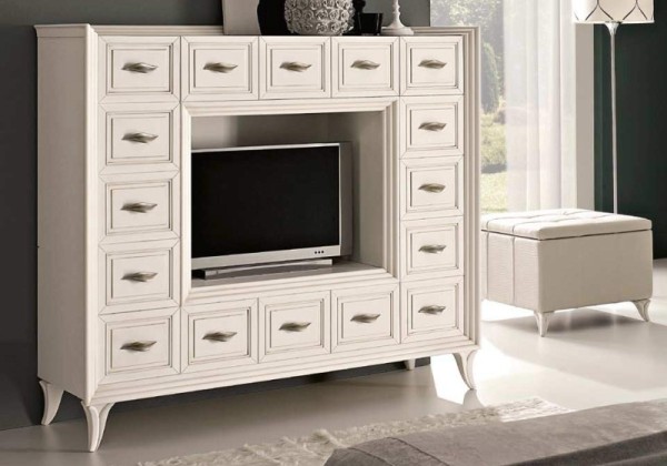 Патинированая стенкв для ТВ с выдвижными ящиками Тоday