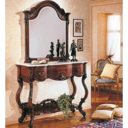 Консольный столик с подставкой и зеркалом с резьбой Grilli - 700 Antiquariato