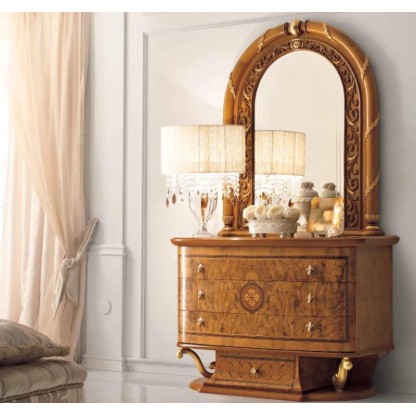 Итальянский комод с зеркалом в резьбе Jasmine