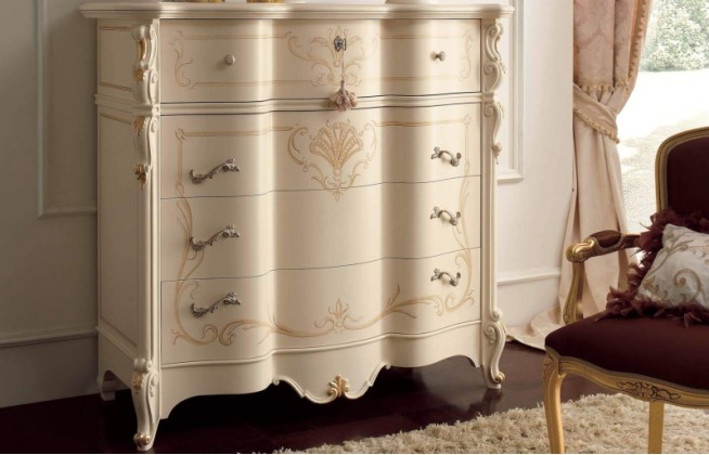 Комод слоновая кость - с росписью - Lipari