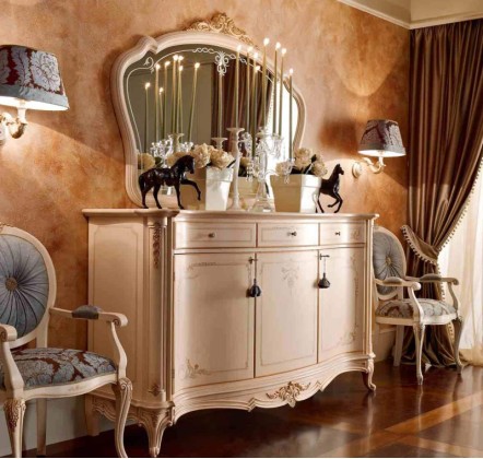 Комод с зеркалом - цвета беж Principe